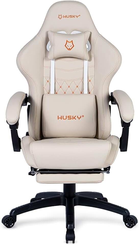 Cadeira Gamer Husky Tempest 700, Até 145kg, Almofadas, Reclinável 150º, PU, Descanso para Pés, Branca - HCG700BR