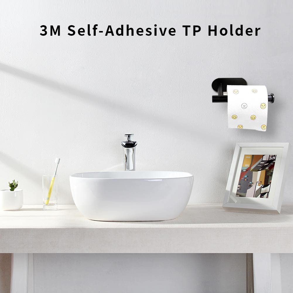 Soporte de papel higiénico autoadhesivo, de acero inoxidable grueso de alta calidad, resistente al óxido, soporte para rollo de papel higiénico, sin perforaciones, para baño, cocina, baño, color 5