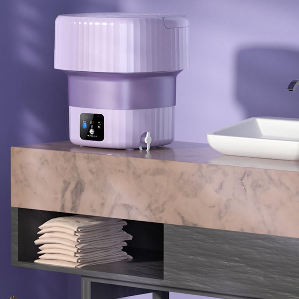 Machine A Laver Pliable, Mini Lave Linge Portable avec Essorage 9 L Lumière Bleue Vêtements Résistants Aux Enchevêtrements pour sous-Vêtements Et Petits Vêtements Green