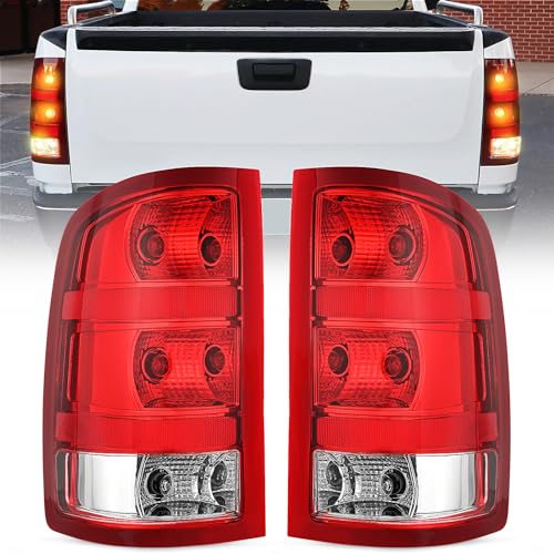 Nilight Taillight Assembly Compatible with 2007 2008 2009 2010 2011 2012 2013 GMC Sierra 1500 2500HD 3500HD Rear Lamp Replacement OE Style Driver and Passenger Side
