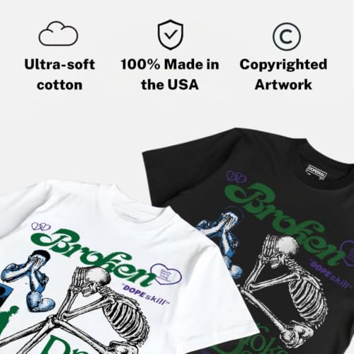 Image of DopeSkill Graphic Tee Streetwear Hip Hop Hypebeast Street Style Unisex T-Shirt Sneaker Colour Matching Shirts Horror Skeleton
