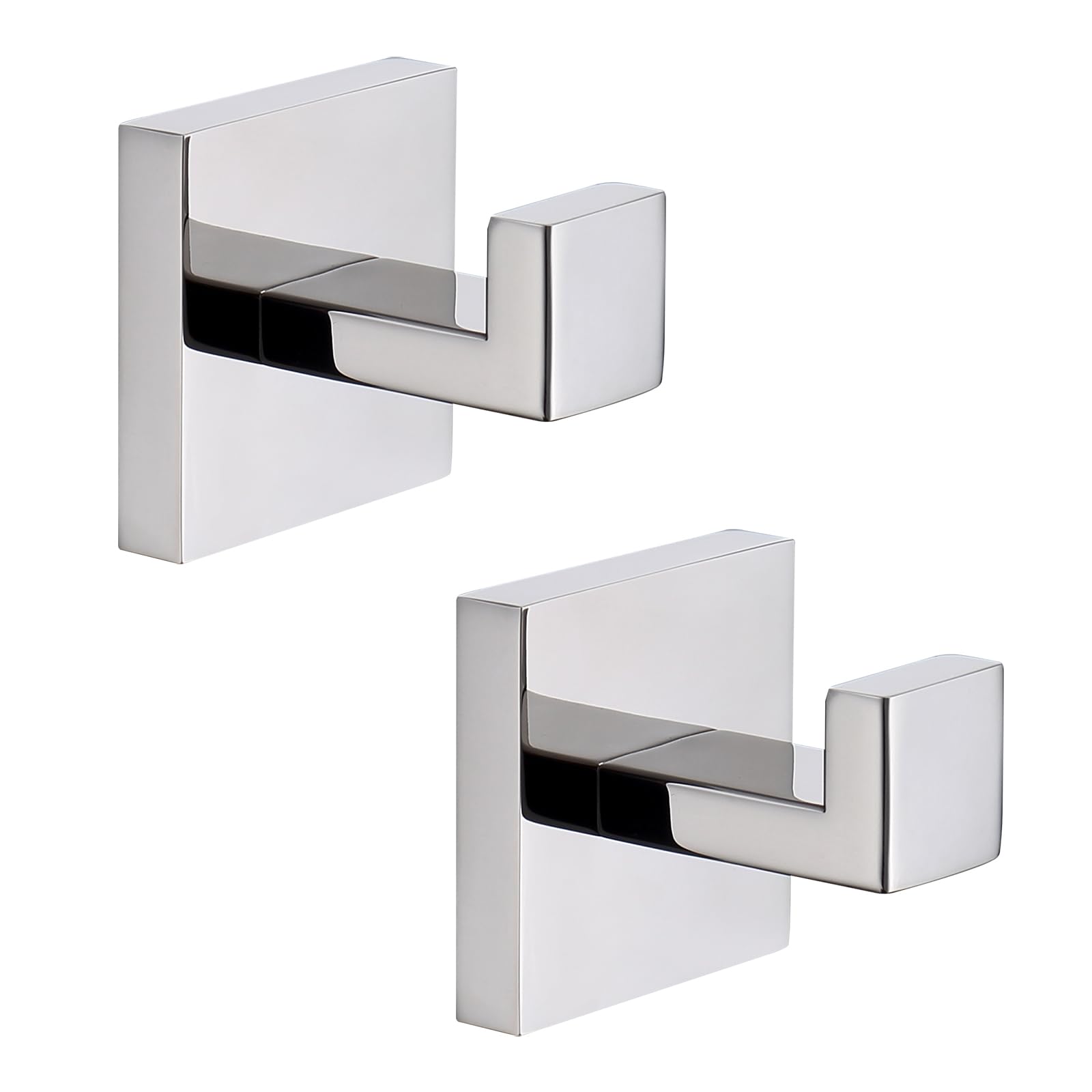 TASTOS Bath Towel Hooks Premium Stainless Steel Robe Coat and Clothes Hook, Heavy Duty Square Wall Mounted Modern Hook for Bathroom & Kitchen,