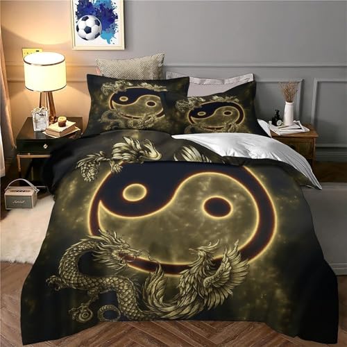 Housse de couette yin yang impression 3d douce et haute résistance - 6