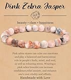BOMAIL Natural Stone Bracelet for Women Men - 8MM Semi-Precious Gemstone Beaded Bracelet Healing Crystal Stretch Bracelet Yoga Bracelets Jewelry Gifts