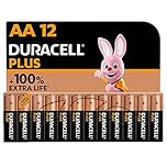 Duracell Plus AA Batteries (12 Pack) - Alkaline 1.5V - Up To 100% Extra Life - Reliability For Everyday Devices - 0% Plastic Packaging - 10 Year Storage - LR6 MN1500