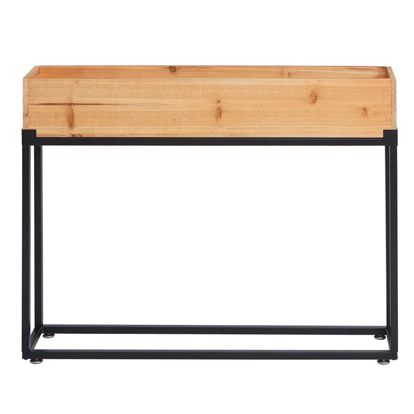 PROREGAL Hochbeet | HxBxT 62x80x16cm | Holz-Stahl | Gestell Schwarz | Pflanzkasten Blumenkasten Gemüsebeet
