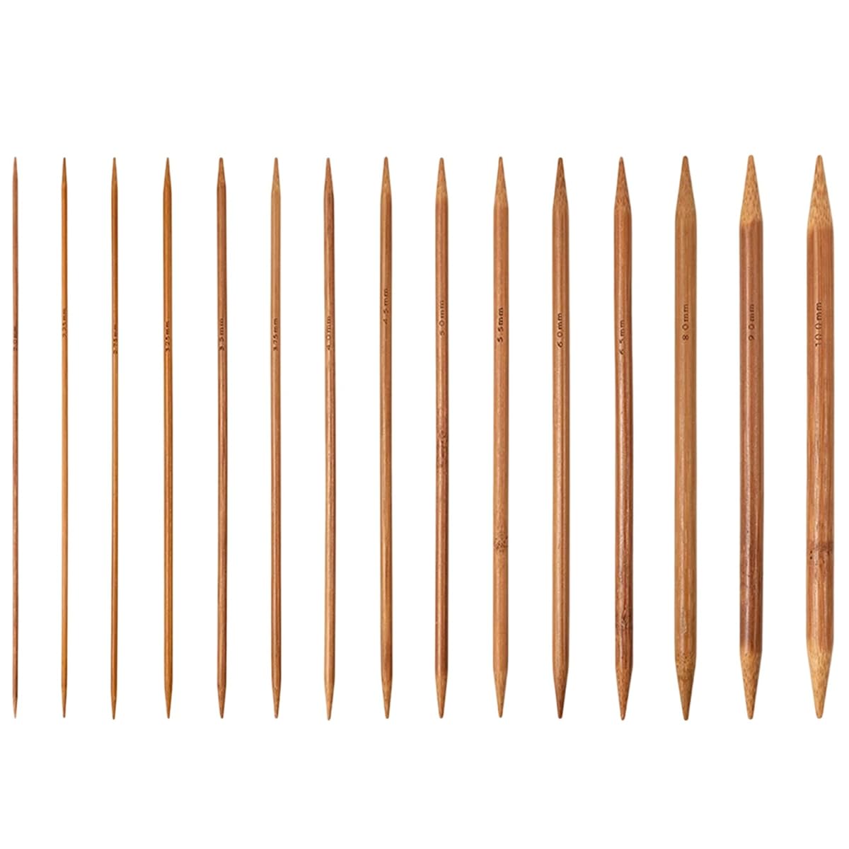 UDSKNV[KSL Carbonized Bamboo Knitting Needles 75pcs 20cm Set Double Pointed Knitpicks Yarn Weave Craft Kit(2.0mm-10mm)