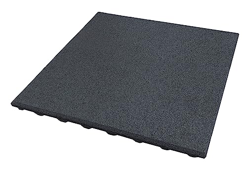 Fallschutzmatte Grau| 50x50 cm | 25 mm Starke Sicherheitsmatte | Stoßdämpfende Gummimatte | rutschfest und Robust | Geeignet für Spielplätze, Fitnessräume, Outdoor-Bereiche