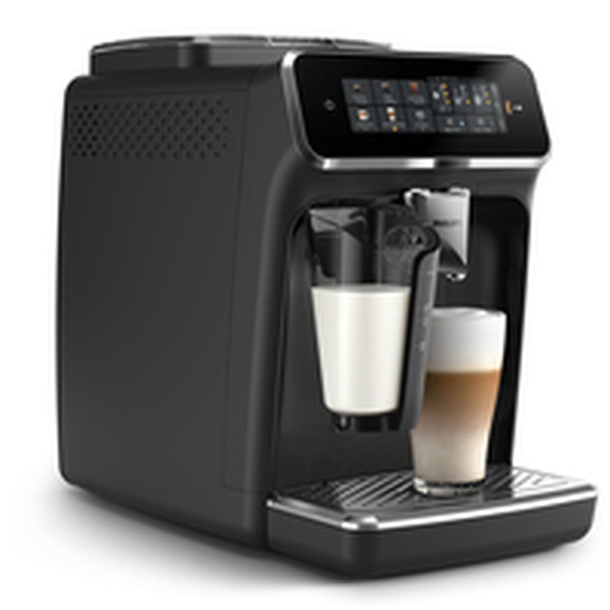 PHILIPS Macchina per caffè espresso serie 3300-6 specialità di caffè premendo un pulsante, LatteGo: sistema latte senza tubi, facile da pulire in 10 secondi, SilentBrew 40% più silenzioso