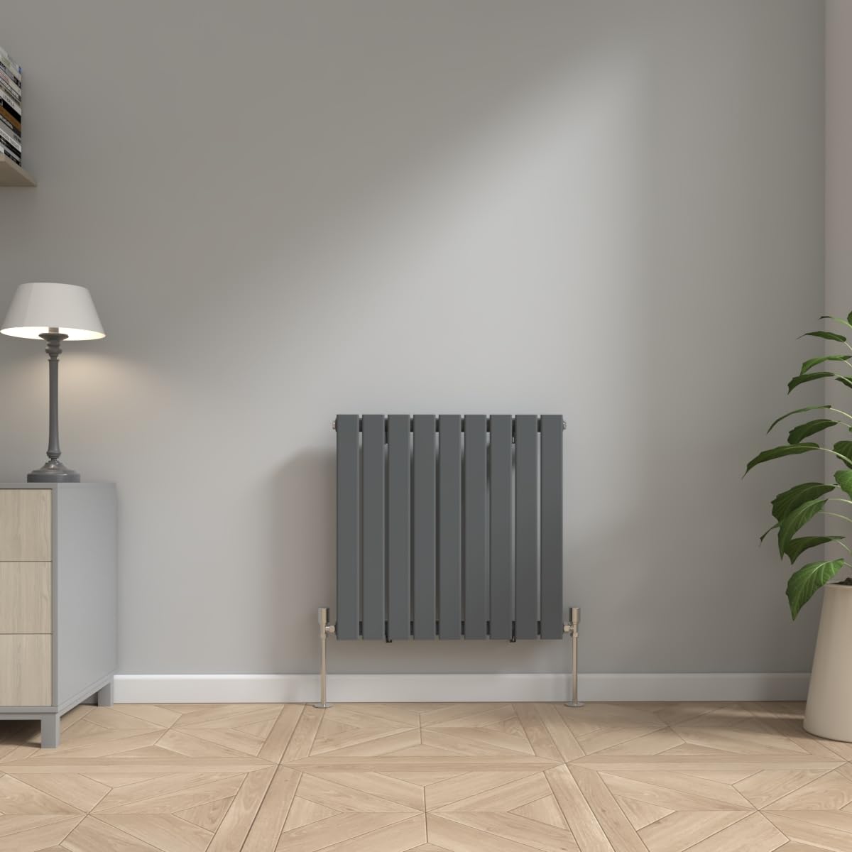 NRG Anthracite Modern Radiator 600x612mm Single Panel Central Heating