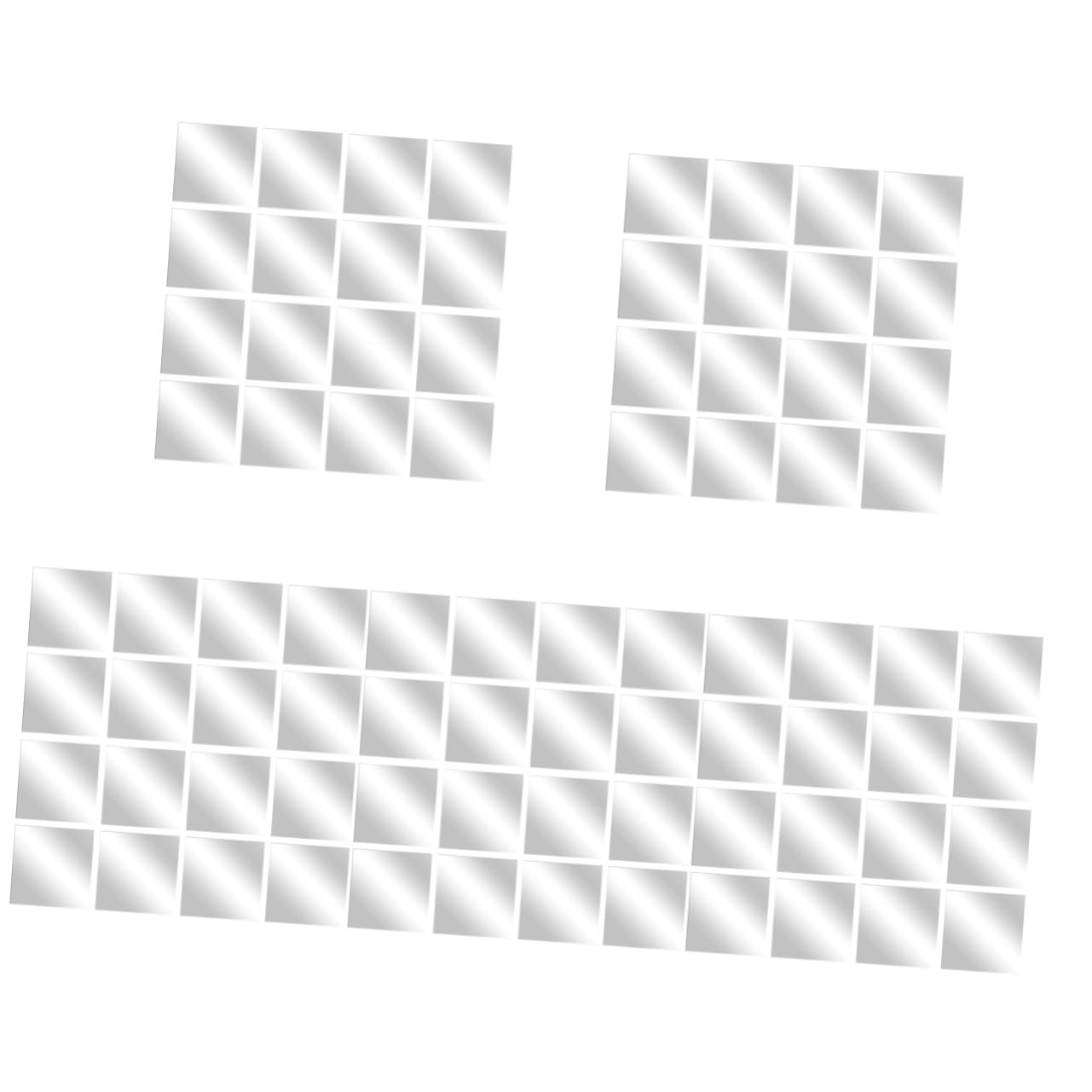 HOMSFOU 5sets Self Adhesive Acrylic Mirror Tiles Square Mirrors for Wall Easy Install 16pcs*5