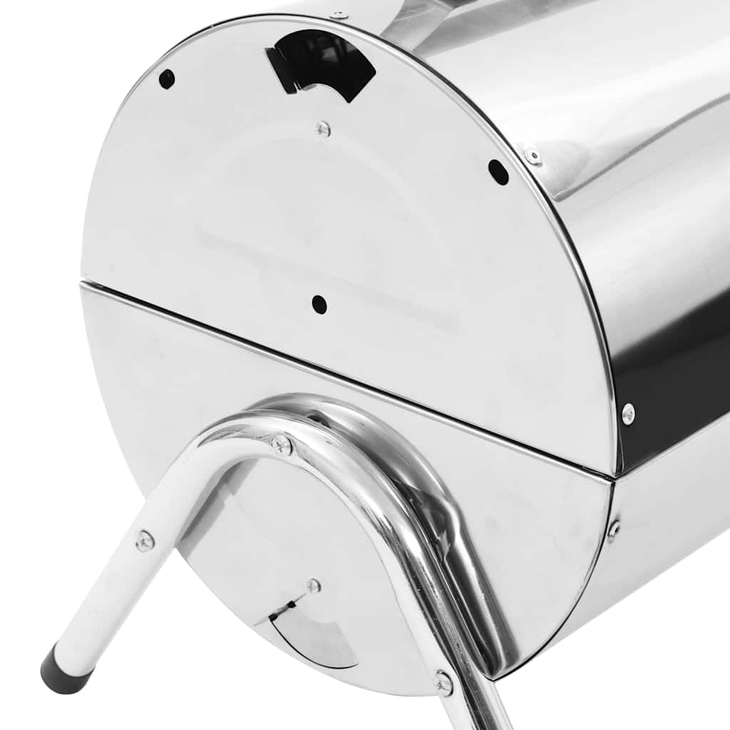 vidaXL - Grills - Tragbarer Tisch-Holzkohlegrill Edelstahl Doppelrost