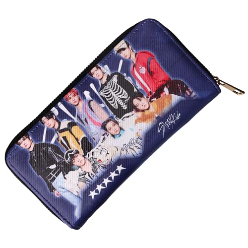 ZHENGGE Kpop Stray Kids Merchandise - Carteras largas de cuero para fanáticos, Blue,...