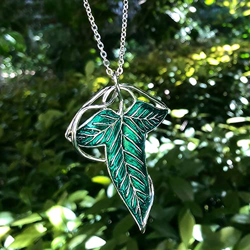 Bahamut Elegant Elven Green Tree Leaf Enamel Pins Brooch for Women Men Suit Pendant Necklace,Cloak Clasp Brooches Cosplay Jewelry4