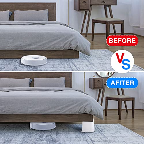 Tocawe Bed Risers 4 Inch Lift, Set Of 8 Heavy Duty, Up To 5500Lbs, Furniture Risers For Bed Frame, Couches, Tables, Desks,White #TOP5