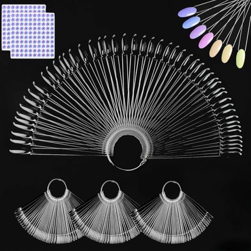 200PCS Clear Swatches for Nail Polish with Number Stickers Oval Nail Swatches Nail Color Display Sticks for Gel Polish Nail Art Practice Tips for Technicians & DIY Salon Use