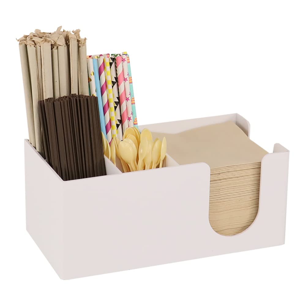 Hansum White Bar Caddy, Bar Organiser, Bar Tidy, Cocktail Napkin Holder Straw Holder (Color : )
