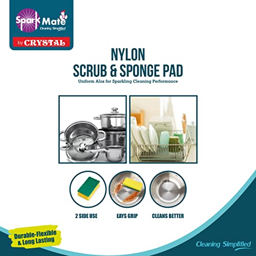 Sparkmate By Crystal Nylon Sponge & Scrub Pad, 2 in 1