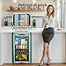 Anypro 4.9 Cu.Ft Beverage Refrigerator Cooler with Double Tempered Glass Door, 120 Can Wine Drink Beer Retro Small Mini Fridge for Office Bedroom Bar with 7 Temperatures, Adjustable Shelves, Blue