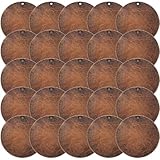 AKHAT - 25 Pack Metal Stamping Blanks for Metal Stamping and Jewelry Making Supplies (Antique Red Copper Finish, Circle 34 mm)