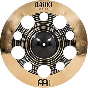 Meinl Cymbals Classics Custom Dual 18″ Prullenbak Crash Cymbal met gaten, donkere en briljante afwerking – Made in Germany – voor Rock, Metal en Fusion, 2 jaar garantie, (CC18DUTRC)