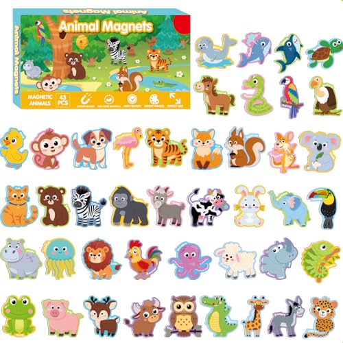 Imanes decorativos para refrigerador 43 piezas animales granja