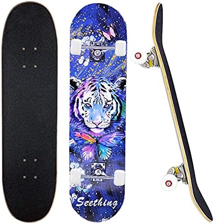 CLYCTIP Complete Skateboards- Standard for Beginners Kids Boys Girls Teenager- 31