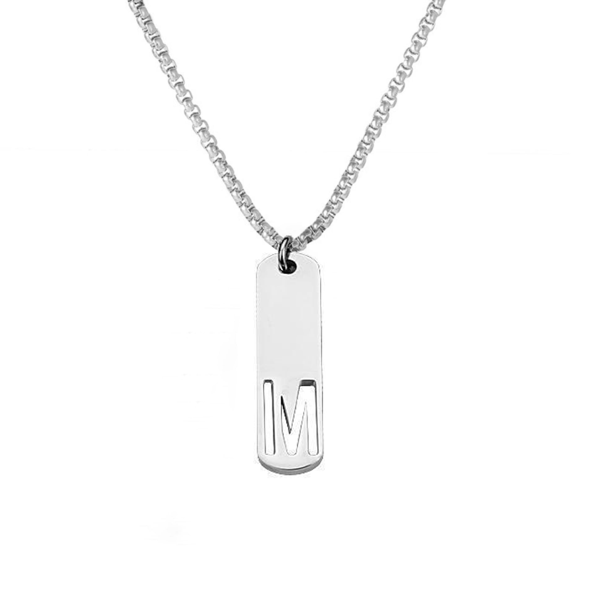 MTINEAPS Gifts for TeenBoys Men Boyfriend, Silver Initial Necklaces for Men Gifts for Him Brother Fashion Jewelry