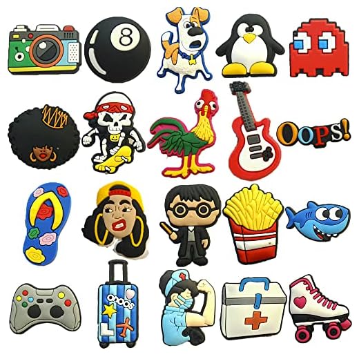 homenatur Pines para Crocs Zuecos Sanitarios - 20 Piezas - Pins Decorativos - Shoe Charms - Accesorios y Adornos para Zapatos - Mujer Hombre Niños - Sanidad Hostelería - Trabajo Peluqueria