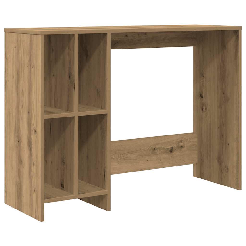 Scrivania Artisan Rovere 102,5 x 35 x 75 cm, robusto legno tavolo da ufficio con 4 scomparti per laptop e forniture per ufficio, ideale per la casa e la camera degli studenti