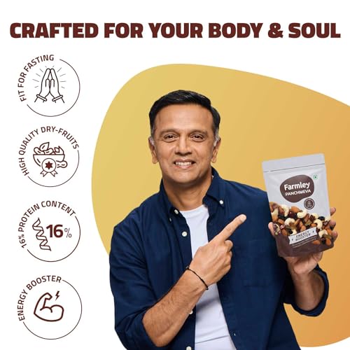 Image of Farmley Prasadam Makhana, 100% Natural & Crunchy (200 g) Farmley Premium Mixed Dry Fruits & Healthy Snacks Contains Almond,Cashew,Dates,Green and Black Raisins 200 Gm