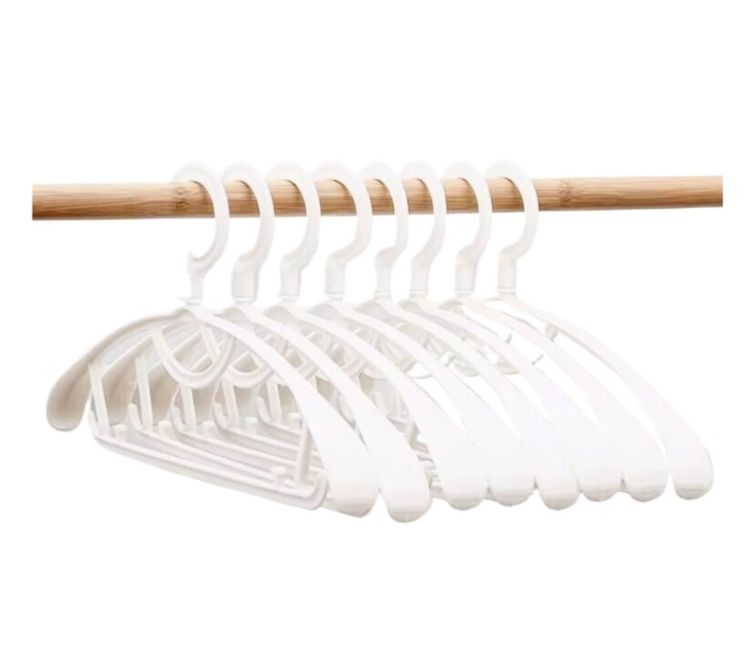 10 Paquetes De Perchas Antideslizantes De Hombro Ancho, Percha para Traje con Barra para Pantalones, Estante Organizador De Armario con Ganchos Giratorios para Sudadera(White)