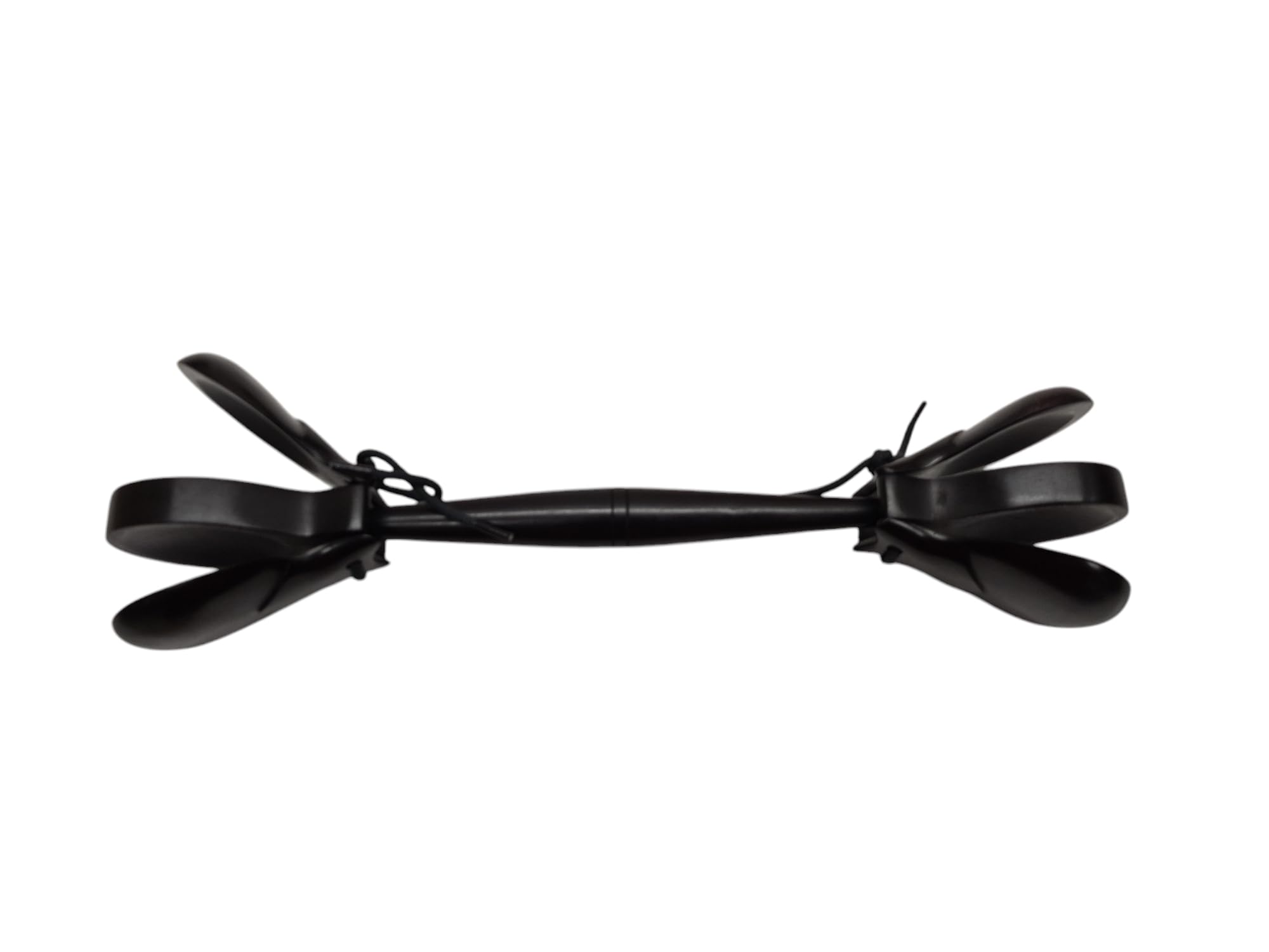 Hayman 157-D Kastagnetten mit Griff aus Ebenholz – Doppel-Stielkastagnette für Profis & Anfänger – Länge 35 cm, Breite 6 cm – Hochwertige Klanghölzer für Flamenco & Percussion