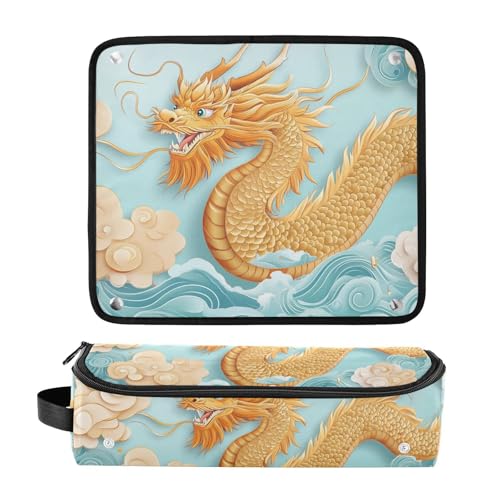 Estuche de viaje 2 en 1 para plancha y rizador con base resistente al calor, bolsa organizadora para herramientas de cabello miniatura 3