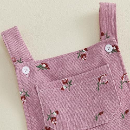 Image of Ayalinggo Toddler Baby Girl Sunflower Print Overalls Shorts with Pocket Suspender Trousers Cute Summer Clothing Outfit