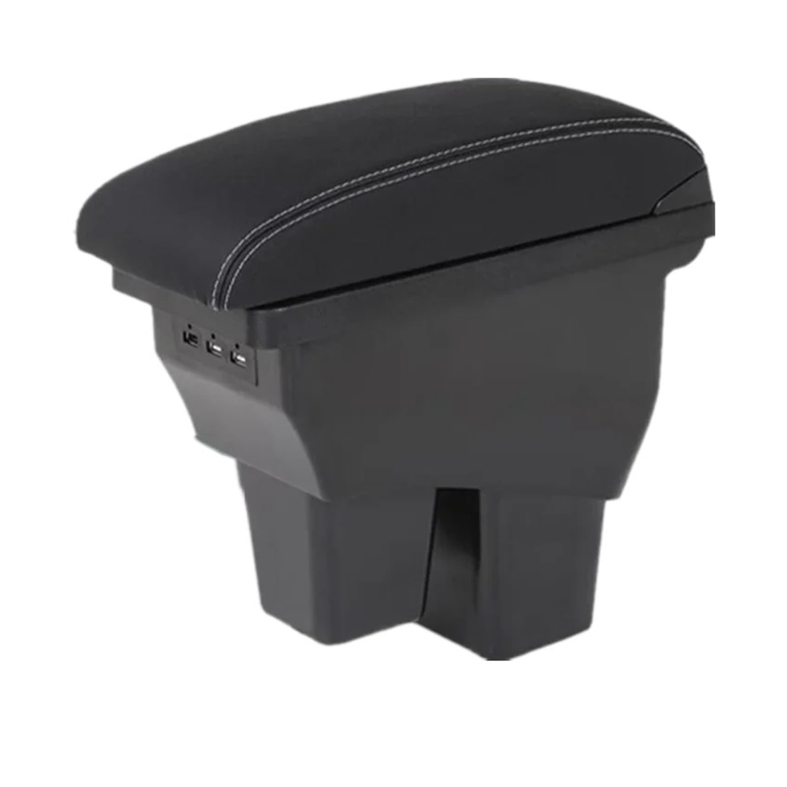 UMDJJU For Fit For Jazz For WRV 2014-2020 Car Armrest Box Retrofit Interior Storage 3USB Car Centre Console Armrest Box(3A style leather 3USB)