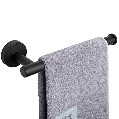 NearMoon - Soporte para Toallas de Mano, toallero, Barra Gruesa de Acero Inoxidable, toallero de Pared Resistente al óxido, Accesorios de Estilo contemporáneo, 23 cm (1 Unidad, Negro Mate)
