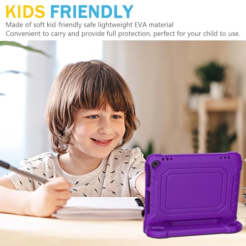 Image of DJ&RPPQ 8in Tablet Case for Kids, Shockproof Kid-Proof Cover for 8 inch Tablet- Purple