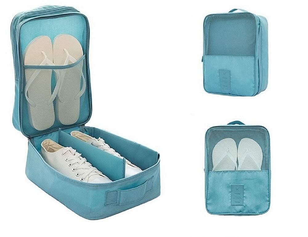 Bhujry Multipurpose Travel Shoe Bags Portable Two Layer Footwear Organiser Waterproof Shoe Storage Travel Toiletry Bags for Men and Women(