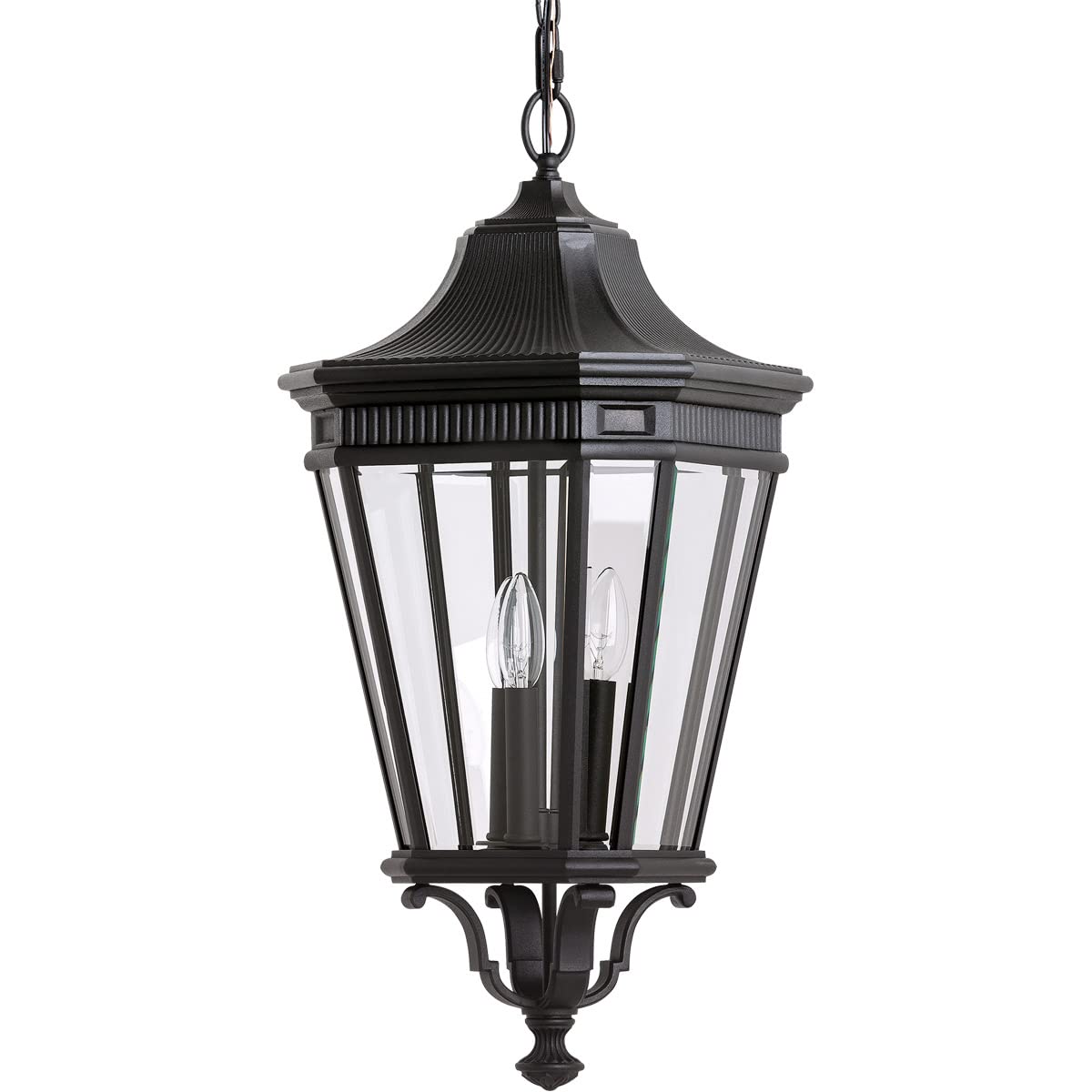 Feiss OL5412BK Cotswold Lane Outdoor Lighting Pendant Lantern, Black, 3-Light (12"W x 27"H) 180watts