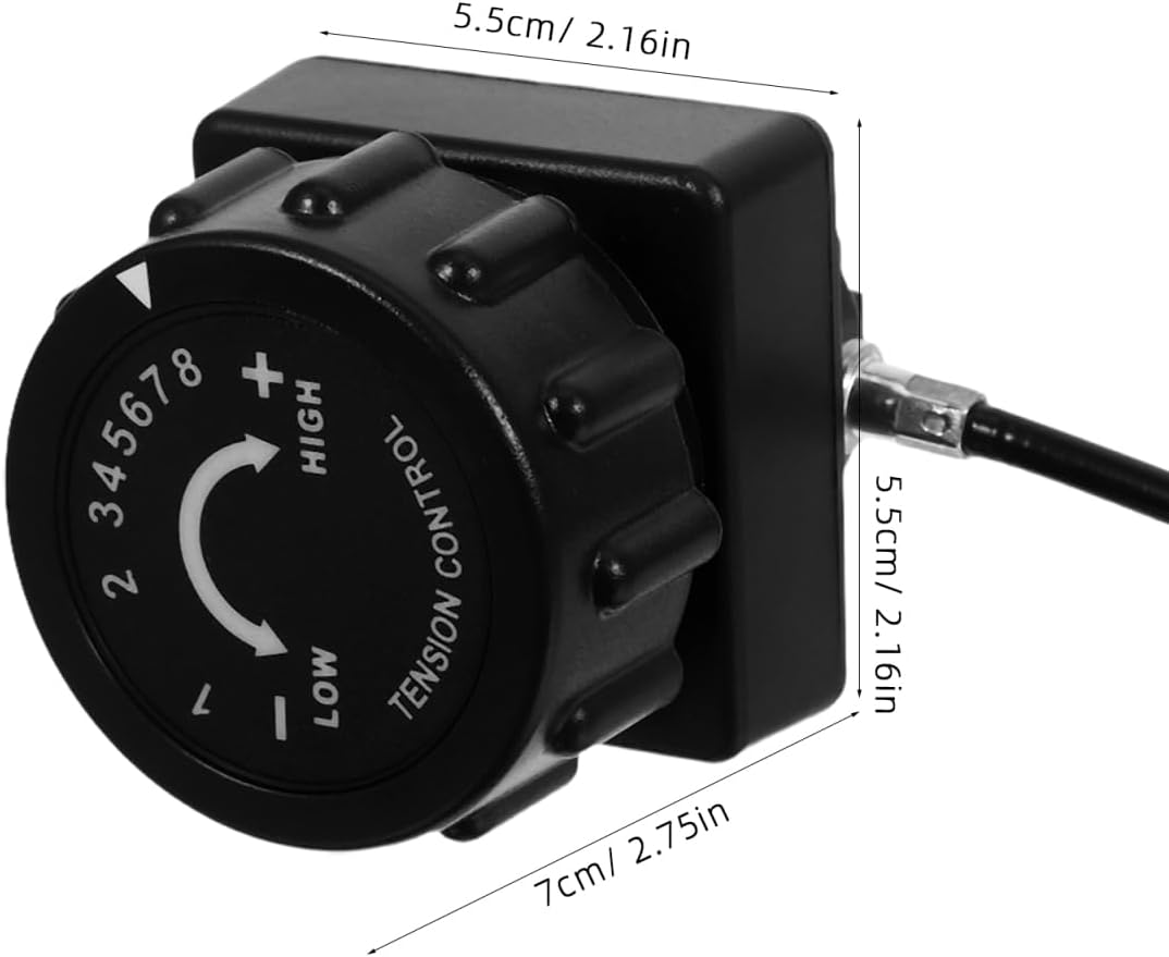 Another view of the dimensions of the tension adjustment knob