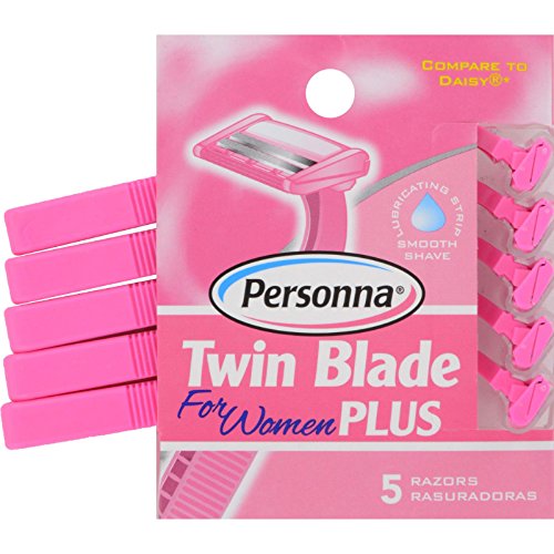 Personna Twin Blade Plus Disposable Razor with Lubricating Strip For Women - 5 Ea, 3 pack