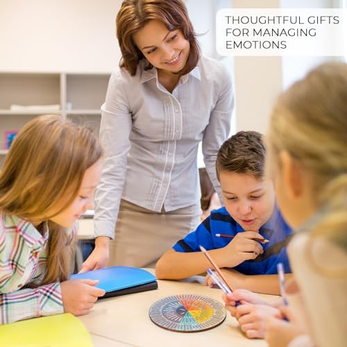 Feelings Wheel Therapy Office Desk Decor - Double Sided Mental Health Emotions Chart with Stand, Therapist Gifts for Home Office Women Man - Image 6