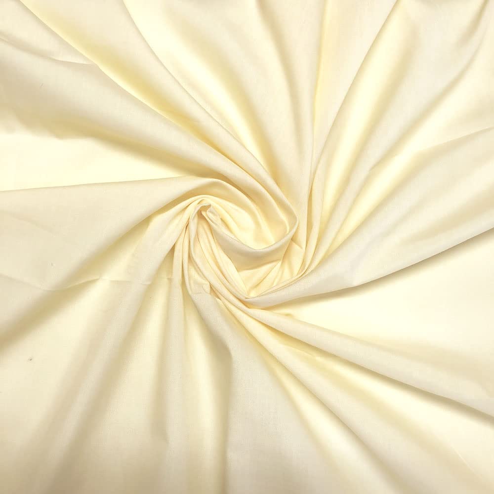 Plain Polycotton Fabric 60+ Colours Poly Cotton Dress Craft Sold Per Meter (Buttermilk 28)