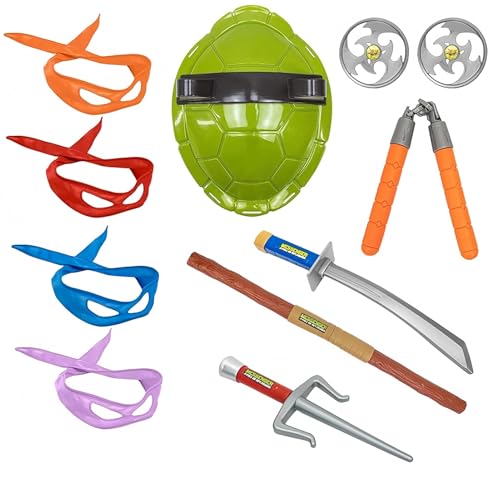 Image of MayMeLeDi Turtle Shell Superhero Cosplay Costume Props Backpack Eye Mask Boys and Girls Toys for Birthday Party Carnival Halloween Christmas Gifts