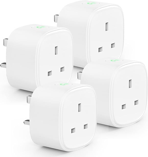 meross Smart Plug WiFi Socket Works with Amazon Alexa, Google Home [New Model] Wireless Socket Remote Control Timer Plug Switch 13A (4PACK)