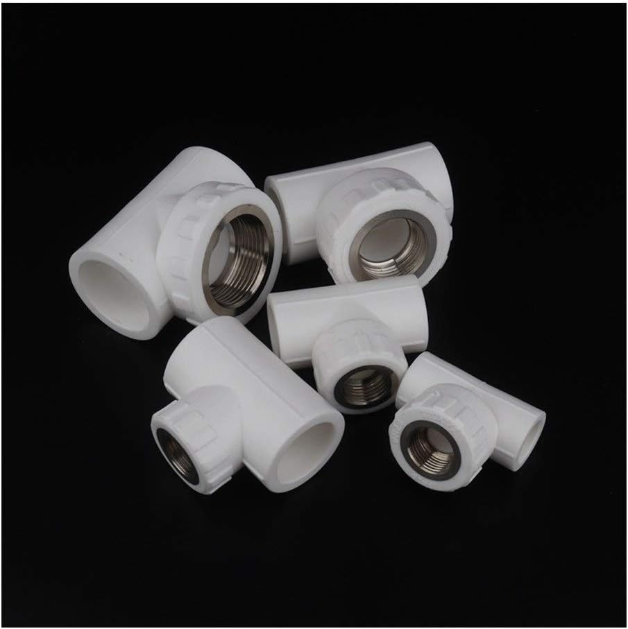 Pipe connector 10pcs PPR 1/2" 3/4" 1" Female Thread to 20mm 25mm 32mm Three Way Connector PPR Pipe Plumbing Fittings PPR Water Pipe Tee Joints (Color : White, Diameter : 32mm 1 inch)