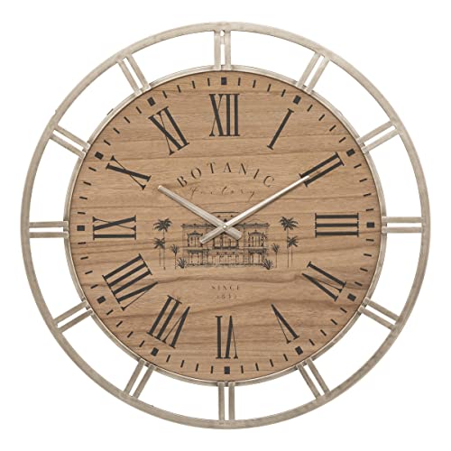 Horloge Bota - métal et Bois - doré - D70 cm - Atmosphera créateur d'intérieur