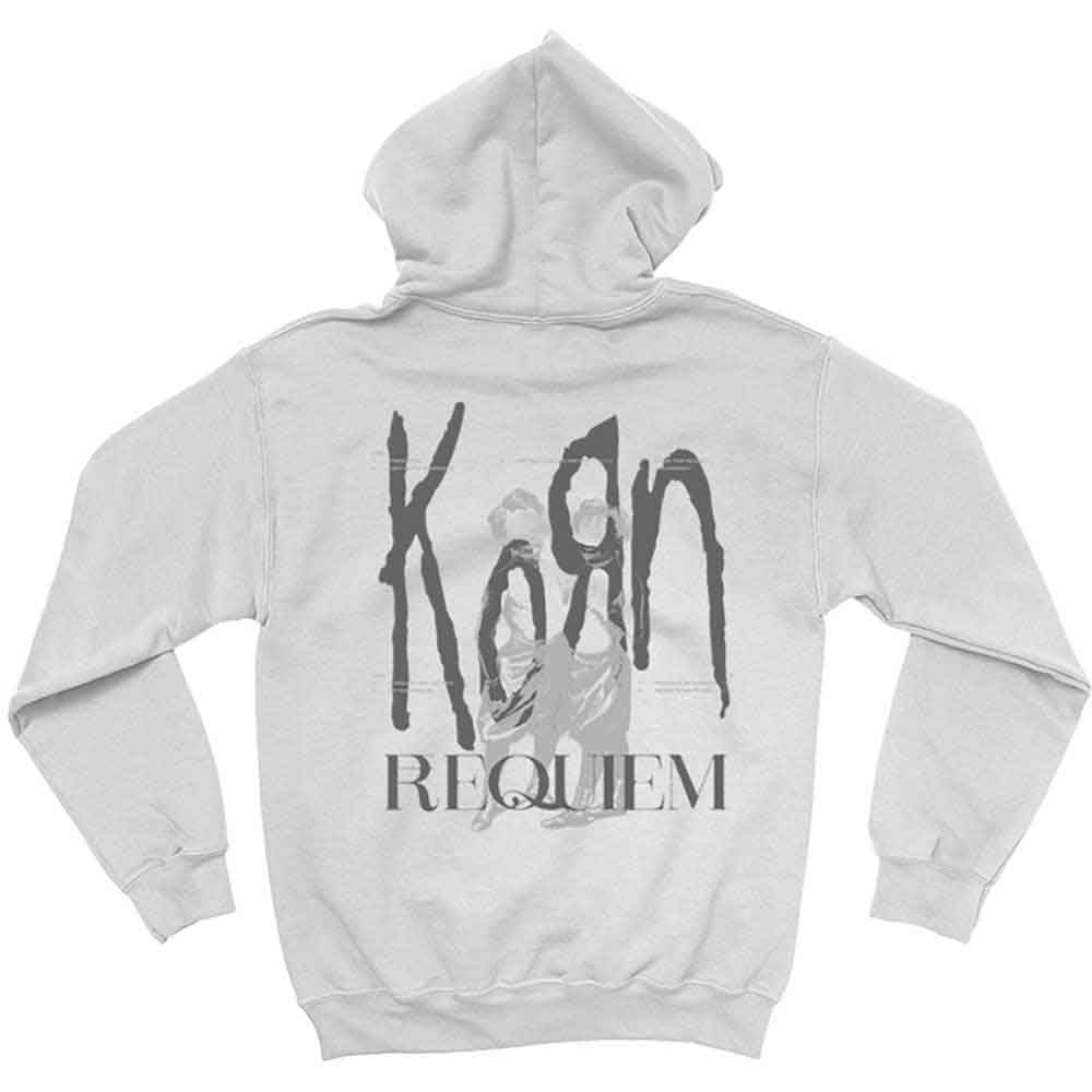 Rock Off Officially Licensed Products Men's White Korn Hoodie Requiem Band Logo Official Pullover M