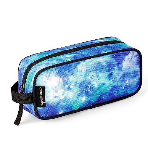 Image of Choco Mocha Kids Pencil Case for Boys, Soft Zipper Pencil Pouch for Boys, Kids Pencil Case for School Galaxy Pencil Bag for Toddler Boy, Blue
